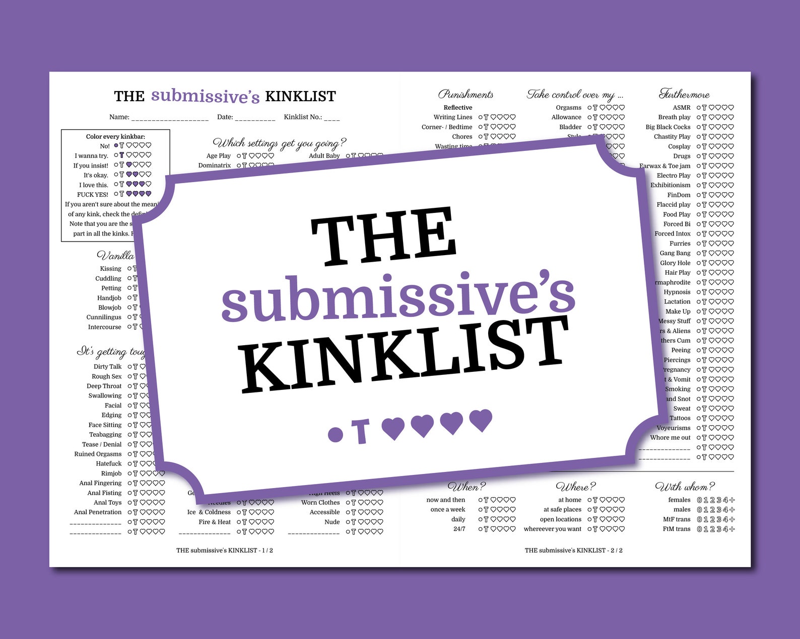 The Submissive's Kinklist Know Your Kinks, Share Them With Your Partner The Submissive's Kinklist Know Your Kinks, Share Them With Your Partner