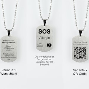 Notfallanhänger für Senioren, Erwachsene und Kinder, SOS Anhänger, Sicherheitsanhänger, Anhänger silber, Anhänger Edelstahl, Geschenke