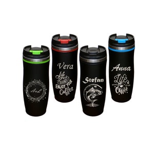Kaffeebecher to go, personalisiert, Thermobecher mit Gravur, Kaffeebecher für unterwegs, unweltfreundlicher Thermobecher, Coffee to go