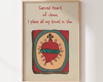Sacred Heart Design - katholische christliche Illustration. Ungewöhnliches Alternatives Design. Druckbar. *Keine K.I.*