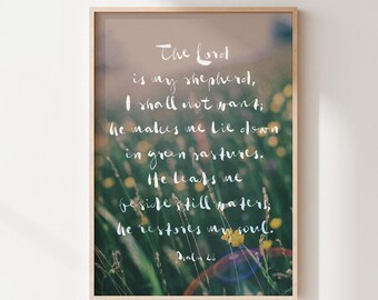 Psalm 23 druckbare Kunst - Der Herr ist mein Hirte (Digitaler Download) * Keine K.I.*