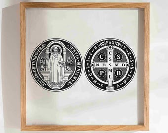St. Benedikt's Medal Print - Mehrere Farben - Für Kunstdrucke, Karten, Kinderzimmer Wandkunst