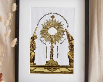 Original Kunstwerk Eucharistie Monstranz druckbare - Oh Sakrament Allerheiligste (digitaler Download) * Keine K.I. *