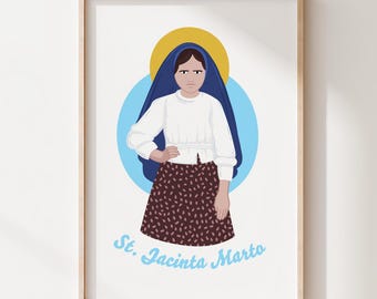 Hl. Jacinta Marto von Fatima Illustration – Katholischer Kunstdruck, Kinderzimmer Dekoration (Digitaler Download) *Keine K.I.*