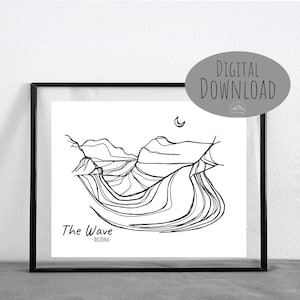 The Wave Arizona Line Art || DIGITAL DOWNLOAD || Printable