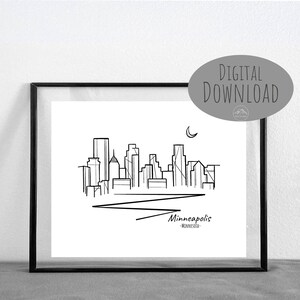 Minneapolis, Minnesota Line Art || DIGITAL DOWNLOAD || Printable