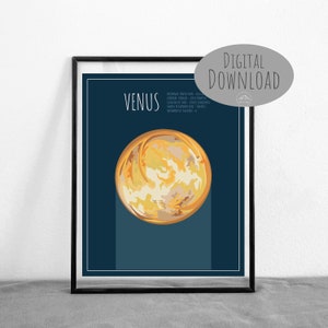 Planet Venus Outer Space Digital Art Poster|| DIGITAL DOWNLOAD || Printable