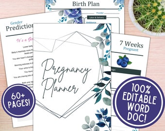 Pregnancy Planner Printable | Pregnancy Journal Printable | Pregnancy Organizer | Checklists | Pregnancy Journal Template | Digital PDF Word