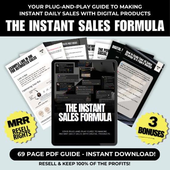 The Instant Sales Formula | Passive Income Guide | Digital Download | Digital Marketing Strategy | eBook | MRR