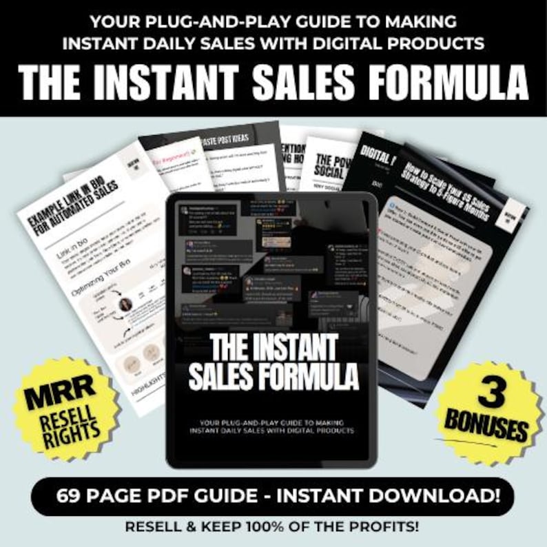 The Instant Sales Formula | Passive Income Guide | Digital Download | Digital Marketing Strategy | eBook | MRR