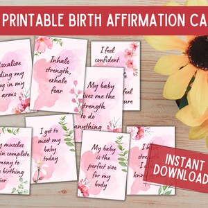 36 Printable Birth Affirmation Cards Digital Download Positive Birth ...