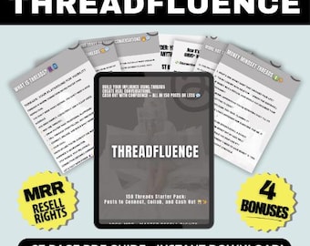 Threadfluence / MRR / Hilos a Millones / Ingresos Pasivos / Monetizar Redes Sociales / Curso de Hilos / Paquete de Inicio de Hilos / Publicaciones de Hilos