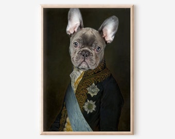 Custom Pet Portrait, Royal Pet Portrait, Fathers Day Pet Queen Regal Portrait, Mom Dog Portrait, Pet Loss Gift, Dog Memorial,Cat Pink Queen