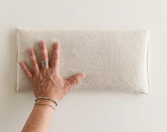 XL Eye Pillow Insert: Unbleached Cotton, Organic Wheat, 18x38cm, Unscented, Lavender, Aromatic Herb Blend