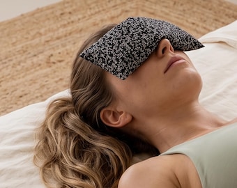 Washable Yoga Eye Pillow: Floral Print,  Microwave Pack, 14x28 cm, 500g