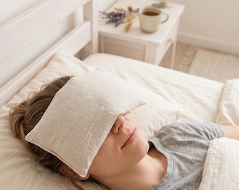 Unscented Eye Mask: Unbleached Cotton, Organic Wheat, Relaxing Sleep Aid