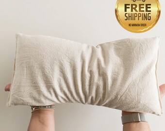 Lavender Eye Pillow: Unbleached Cotton, Organic Wheat, 18x38cm