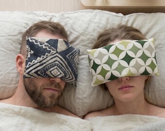 Eye Pillows For Couples: Cotton Fabric, Organic Wheat Seeds, Extra Large, 18x36cm