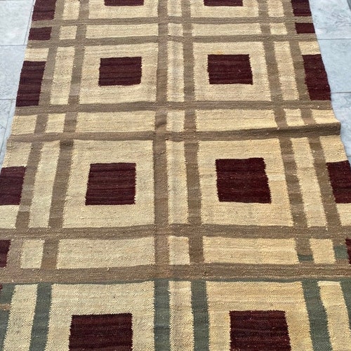 4x6 Feet Afghan kilim,Flat weave kilim,Hand woven kilim,Area kilim rug,Wool kilim rug shops ,Home decor, Bedroom kilim,191x124 cm Free shipping
