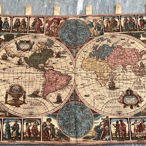 4x3 voeten, Frans tapijt, vintage tapijt, prachtig tapijt, kaarttapijt, woondecoratie tapijt / wandkleden, 113x86 cm gratis verzending