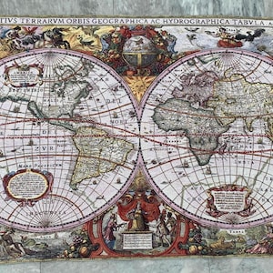 3x4 Füße,Vintage Französischer Wandteppich,Wandbehang Tapisserie,Weltkarte Tapisserie, Atemberaubender Wandteppich, Wohnkultur Tapisserie, 135 x 90 cm Versandkostenfrei