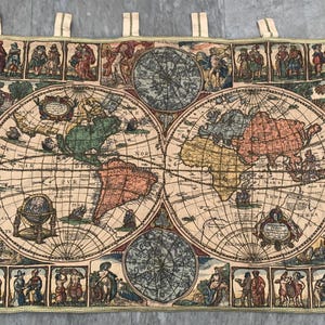 120 x 90 cm, tapisserie française, tapisserie vintage, superbe tapisserie, tapisserie carte, tapisserie décoration intérieure/suspension murale, 110 x 80 cm