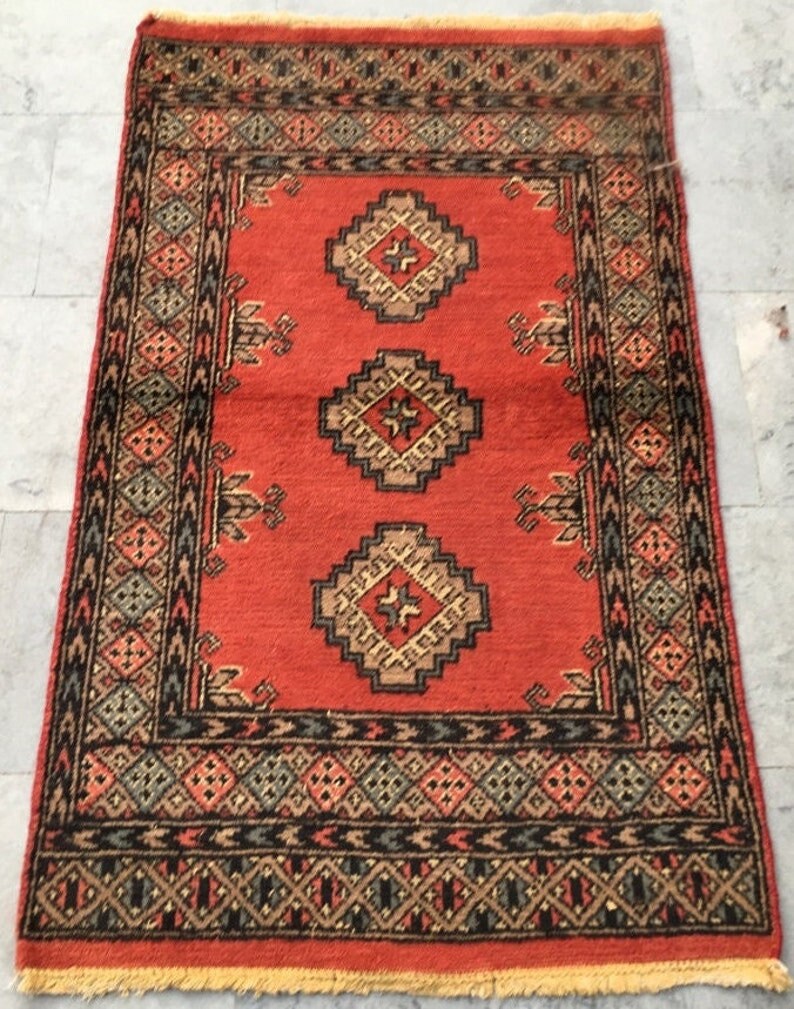 4x2 Feet,Vintage Afghan shops rug,Mini Rug,Hand knotted rug,Oushak design rug,small rug,Mini rug,Home decoe Rug,122x97 cm Free shipping