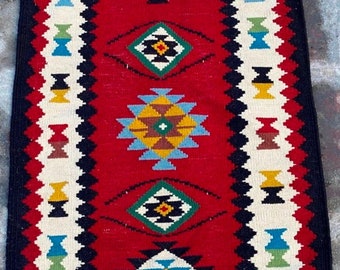 3x2 Ft Vintage Turkish kilim,Multicolor kilim,handwoven kilim,Area rug,Home decor,90x46 cm Free shipping