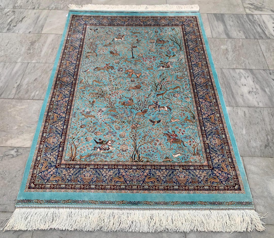 3x5 Feet,hunting Scene Rug,make Your Place More Beautiful Rug,silk Rug ...