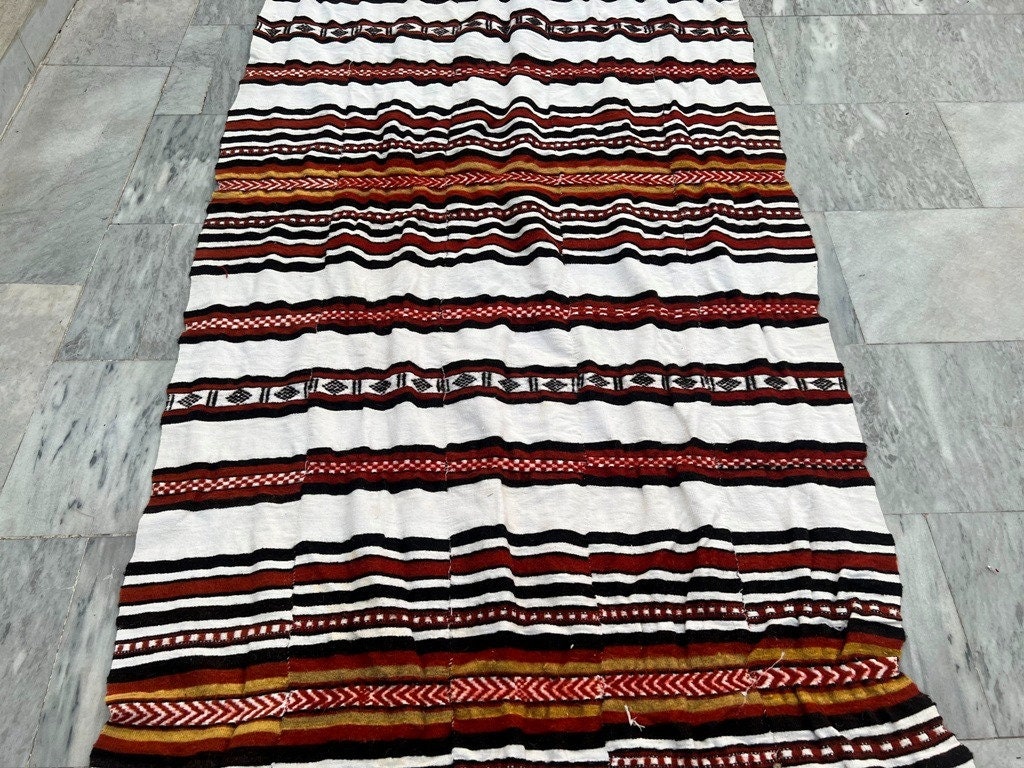 African Fulani 野暮ったい 古布 オルテガ柄 特大布 ブランケット
