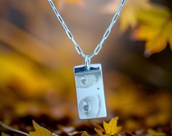 Personalized Eye Photo Pendant Necklace: Custom Anniversary Jewelry Gift