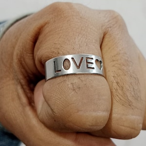 Fashion rings, Solid silver love ring, Cursive love ring, Love rings, Every day Jewellery, Made by Rivika Designs