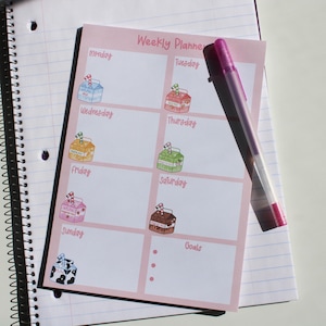 Cat Milk Cartons Weekly Memo Pad, Cute notepad