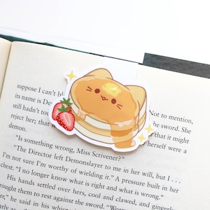 Cat Pancake Magnetic Bookmark, Cat bookmark