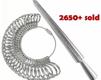 A+ Metal Ring Sizer Gauge Mandrel Finger Sizing Measure Stick Standard Jewelry Tool FREE Shipping!