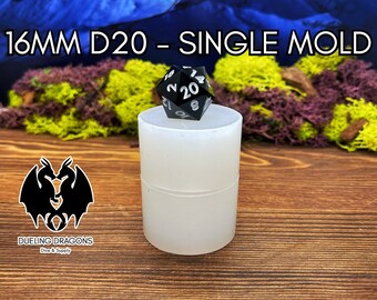 16mm Single d20 - Custom Silicone Dice Mold for Resin Dice Making