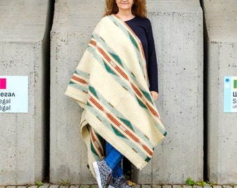 Handwoven Organic Wool Blanket: Heavyweight Natural Ivory Throw