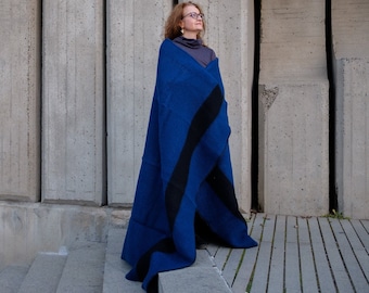 Manta de campamento de lana virgen orgánica, estilo trampero, diseño tradicional