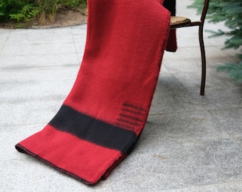 Red Hudsons Bay Heavy Wool Blanket Point Blanket Replica Pioneer Stripes Blanket Organic Heavy Wool Blanket Canada Blanket Bestseller Etsy