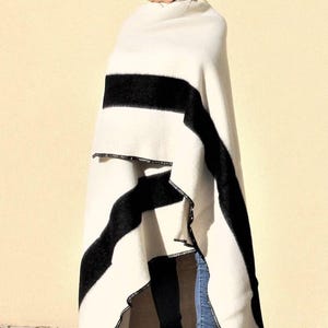 Kampdeken van biologische wol, luxe minimalistische plaid, winterbeddeken