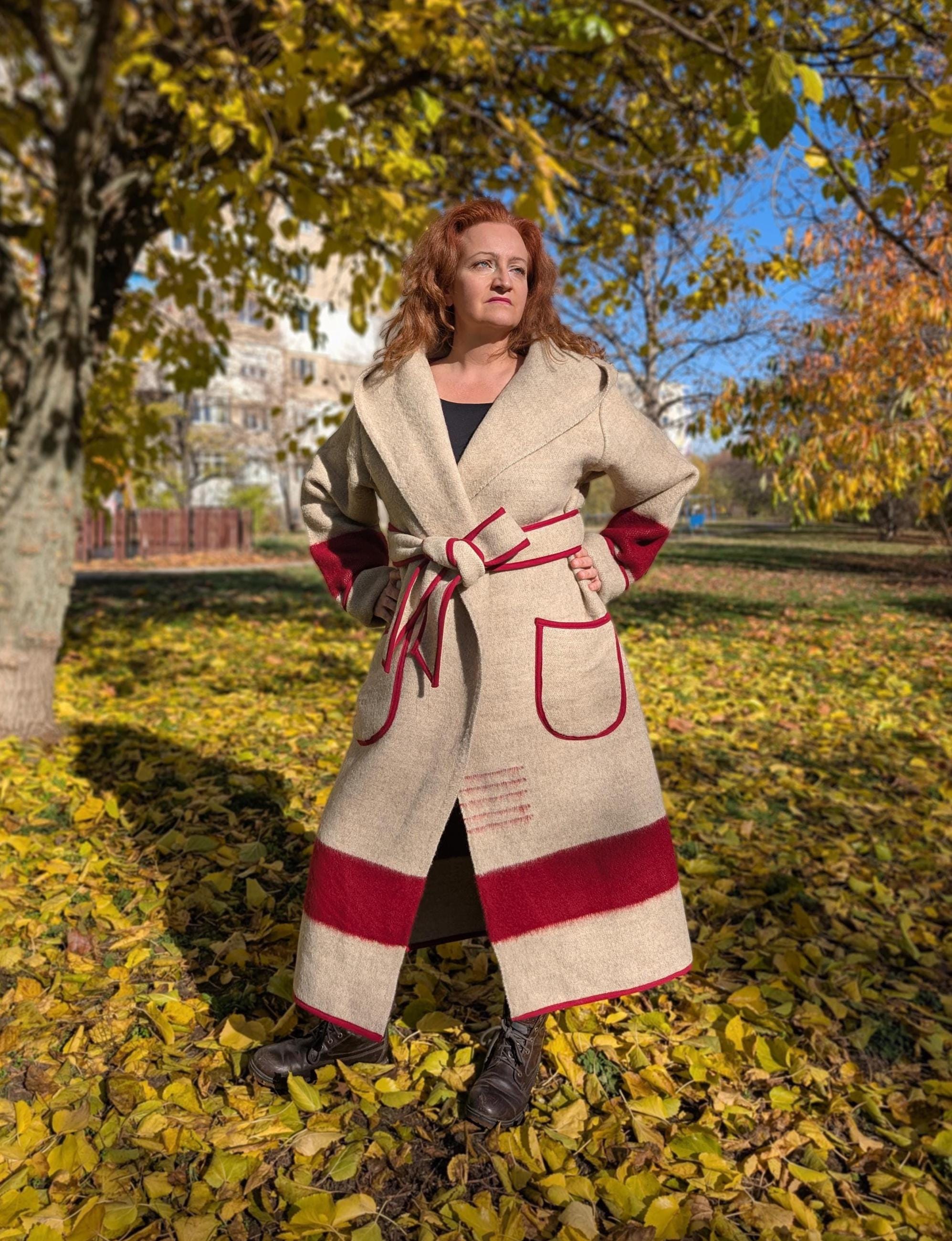 Winta Wool Striped Capote Coat: Heritage Blanket Coat - Etsy