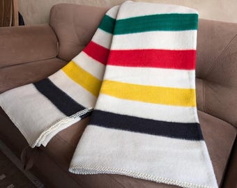 Hudson's Bay 4 Point Blanket, Vintage Wool Blanket, C. 1942