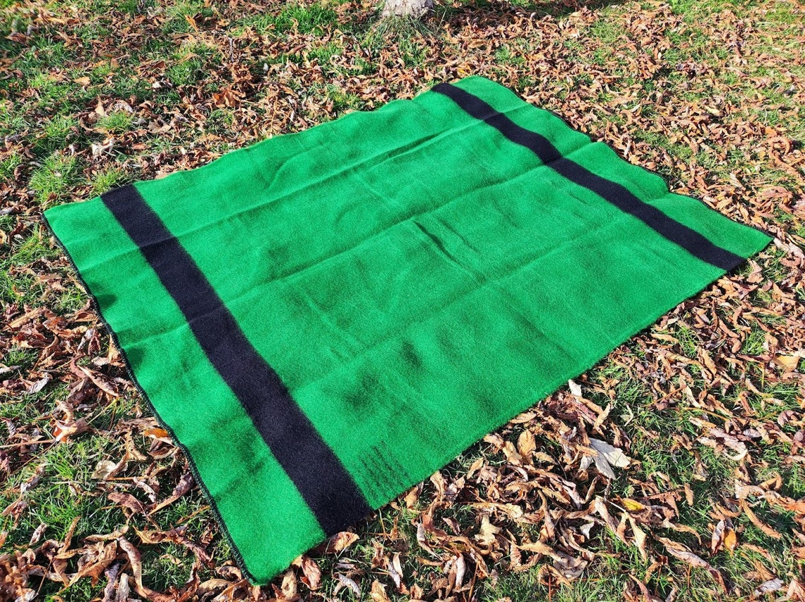 Green Hudsons Bay Blanket Point Blanket Replica American Etsy