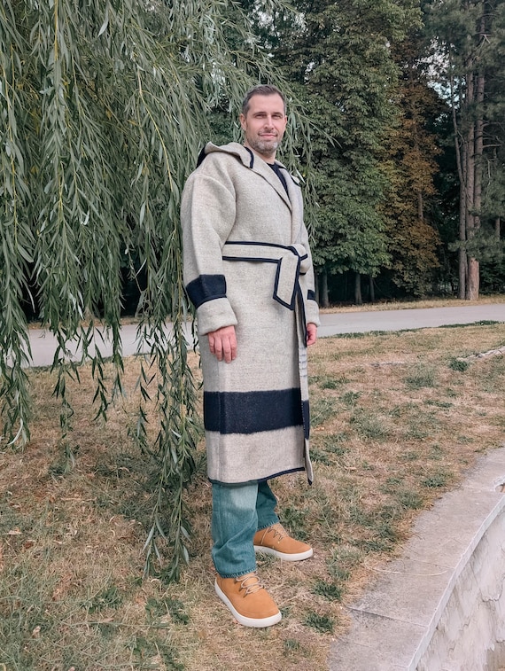 Winta Wool Capote Coat: Mens Native American Blanket Coat - Etsy