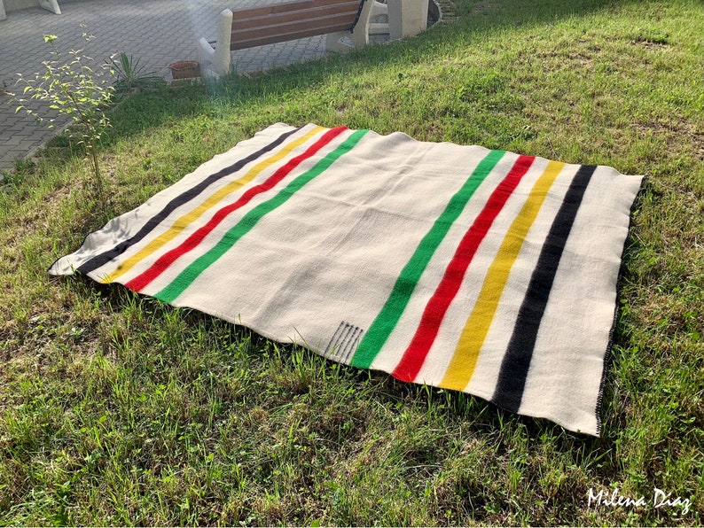 Sale, Hudsons Bay Blanket 5 Point Blanket, Replica, Warm Stripes