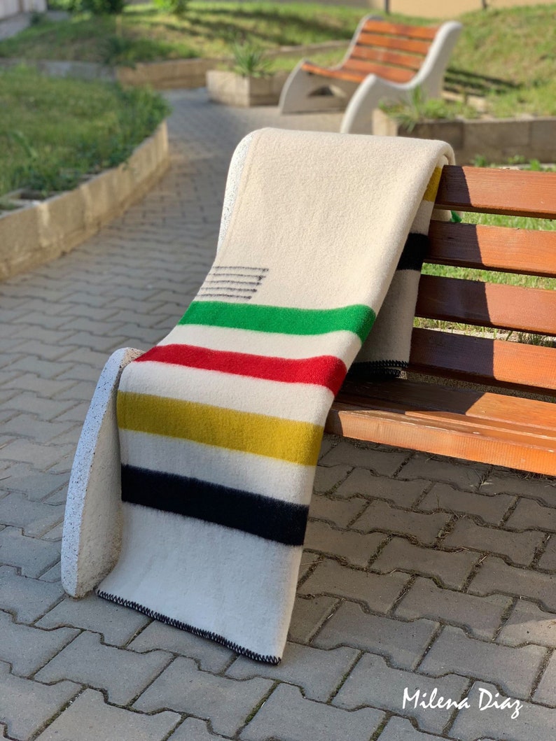 Sale, Hudsons Bay Blanket 5 Point Blanket, Replica, Warm Stripes