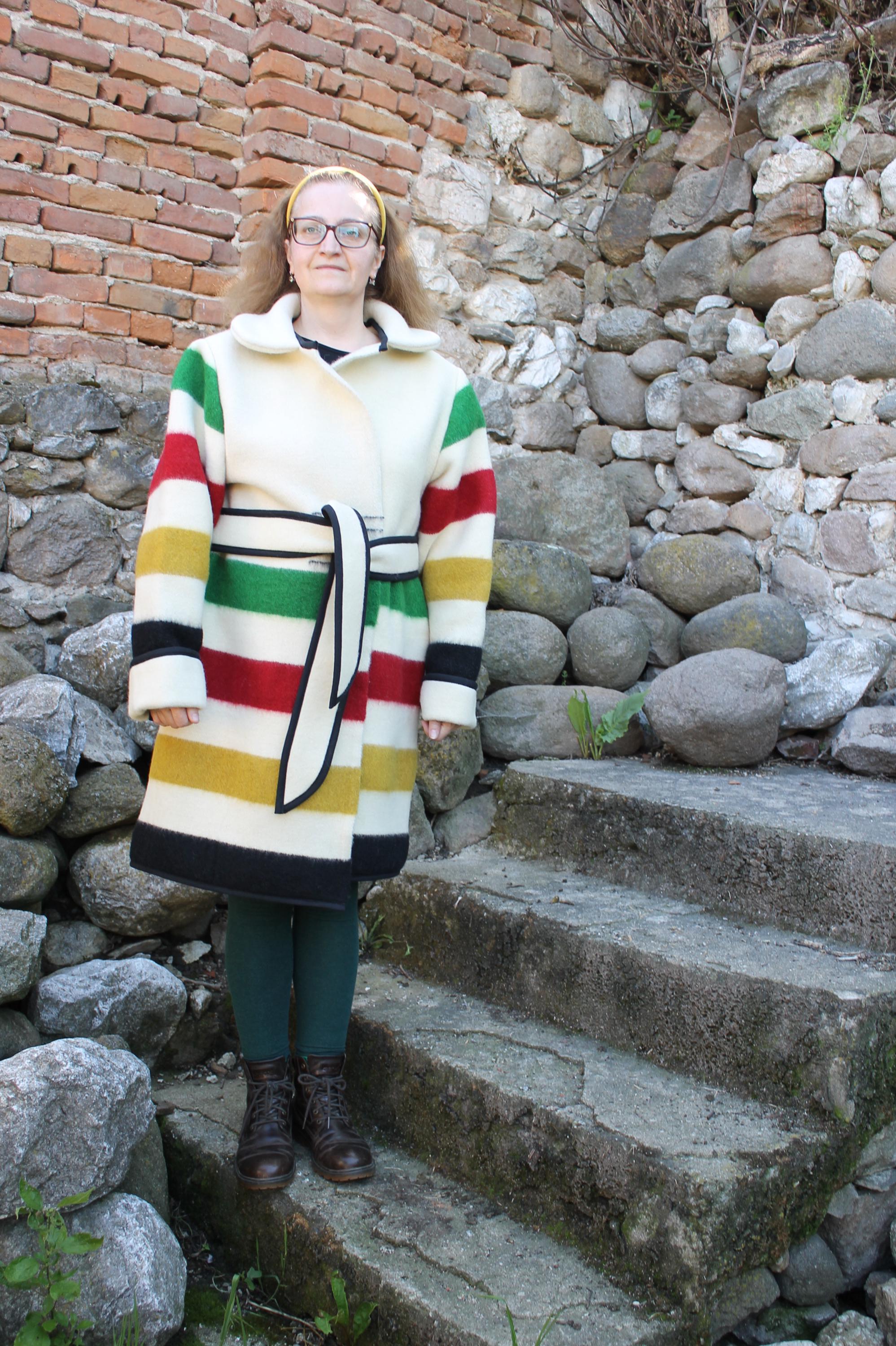 HUDSON'S BAY マルチボーダー ウール コート 60s~'70s ヴィンテージ カナダ製 HUDSON'S BAY マルチボーダー