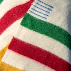 Hudsons Bay Blanket, Point Blanket, Replica, Warm Thick Heavy Winter Stripes Blanket Native Wool Blanket Throw, Canada Striped Wool Blanket image 9