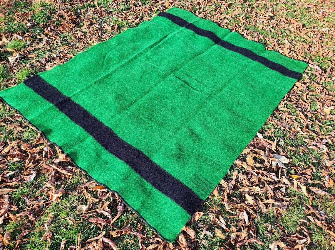 Green Hudsons Bay Blanket Point Blanket Replica American Etsy