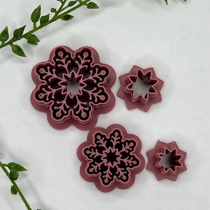 Snowflake Earring Cutter | Intricate Clay Cutter | Detailed Cutters | Winter Clay Cutter | Embossing Polymer Clay Tool